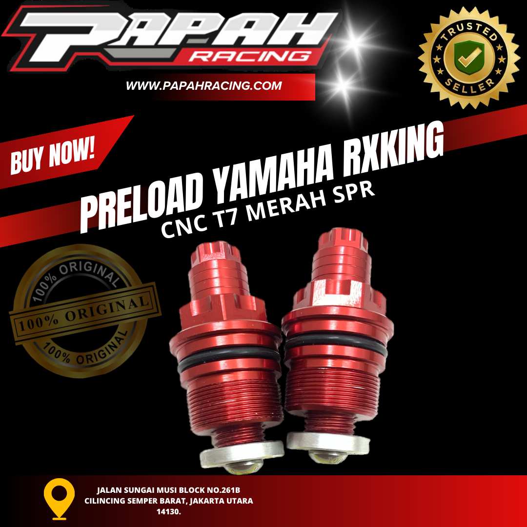 PRELOAD YAMAHA RXKING CNC T7 MERAH SPR